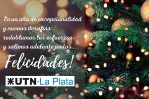 Árbol de Navidad con logo UTN